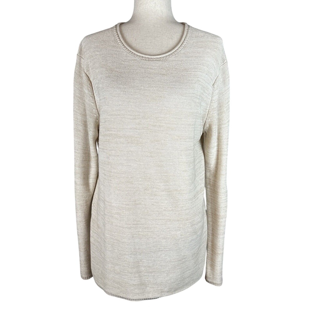 Scotch & Soda Amsterdam Couture Womens Sweater Size M Medium Ivory Cotton Linen